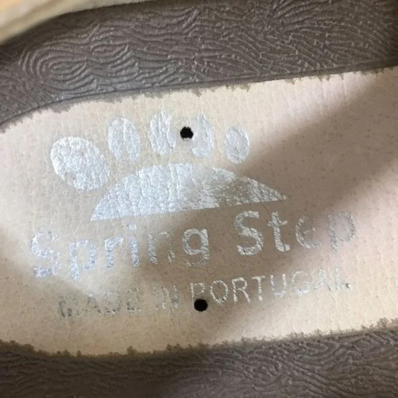 Spring Step Shoes Womens 41 Cream Cut‎ Leather Slingback Comfort Flats 9.5-10 - Picture 8 of 12